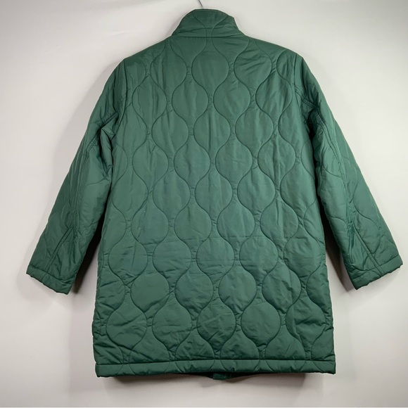 J. Crew Factory City Puffer Quilted Green Pockets. Size Medium P. - Picture 2 of 7